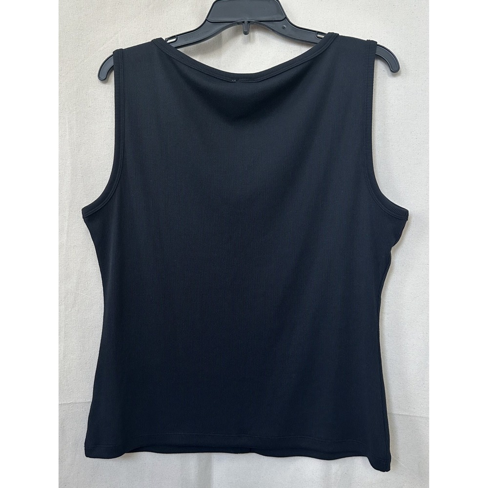 NWT Abercrombie & Fitch Minimalist‎ Black Fitted Slash Button-Through Tank Top L - Picture 5 of 9
